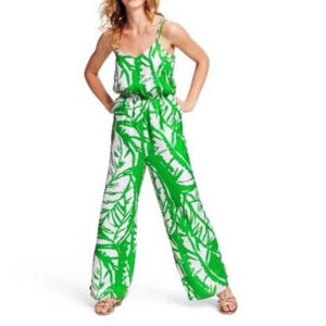 Lilly Pulitzer Women Size XS Boom Boom Green White Jumpsuit